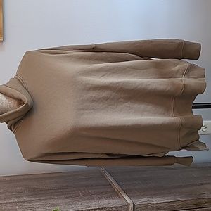 Aerie Drop Shoulder Oversized Brown Green Turtleneck Sweatshirt Size Small